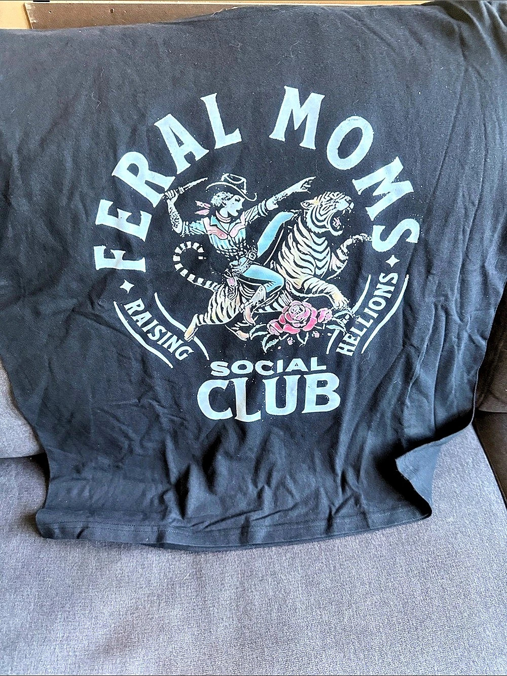 Feral Moms Social Club Graphic Tee Short Sleeve Tee in Black